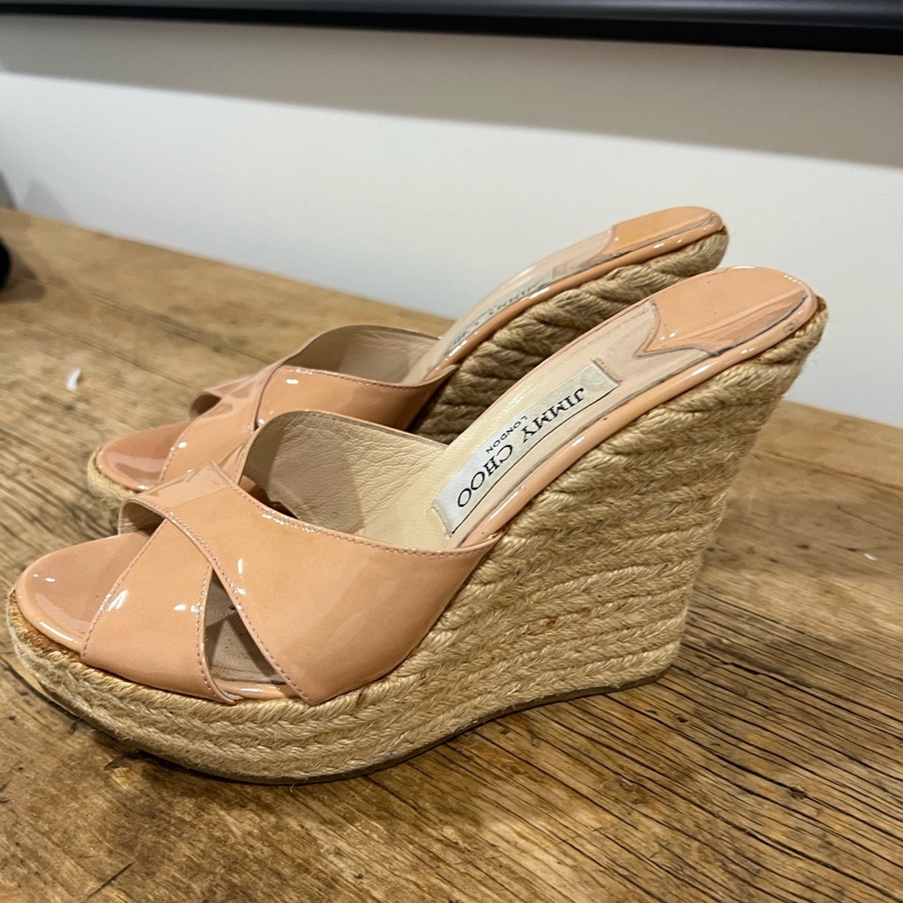 Jimmy Choo Women's Tan Wedge Sandals